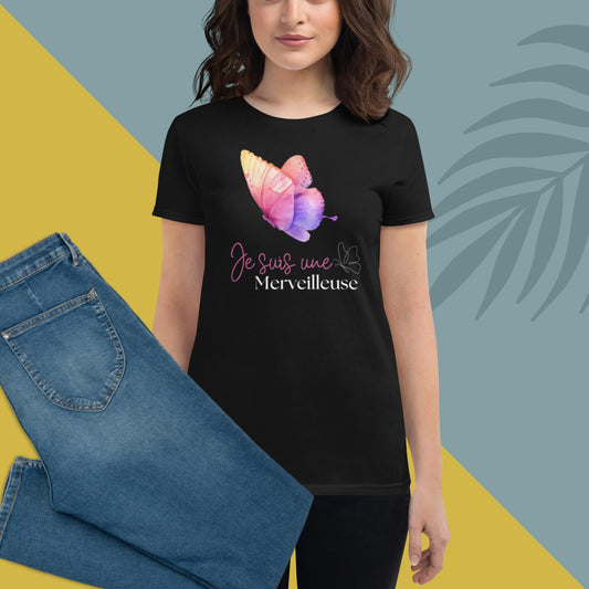 T-shirt à Manches Courtes pour Femmes Je suis une Merveilleuse